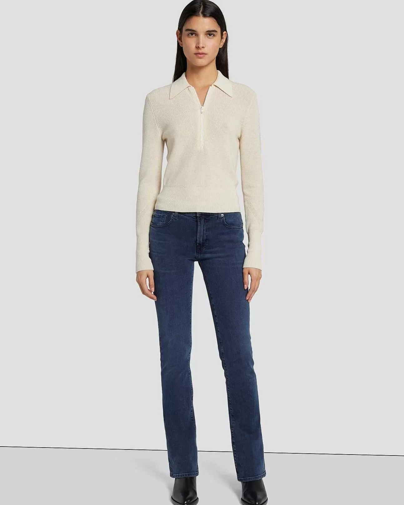 Truien*Dames 7 For All Mankind Polosweater Met Kwartrits Room