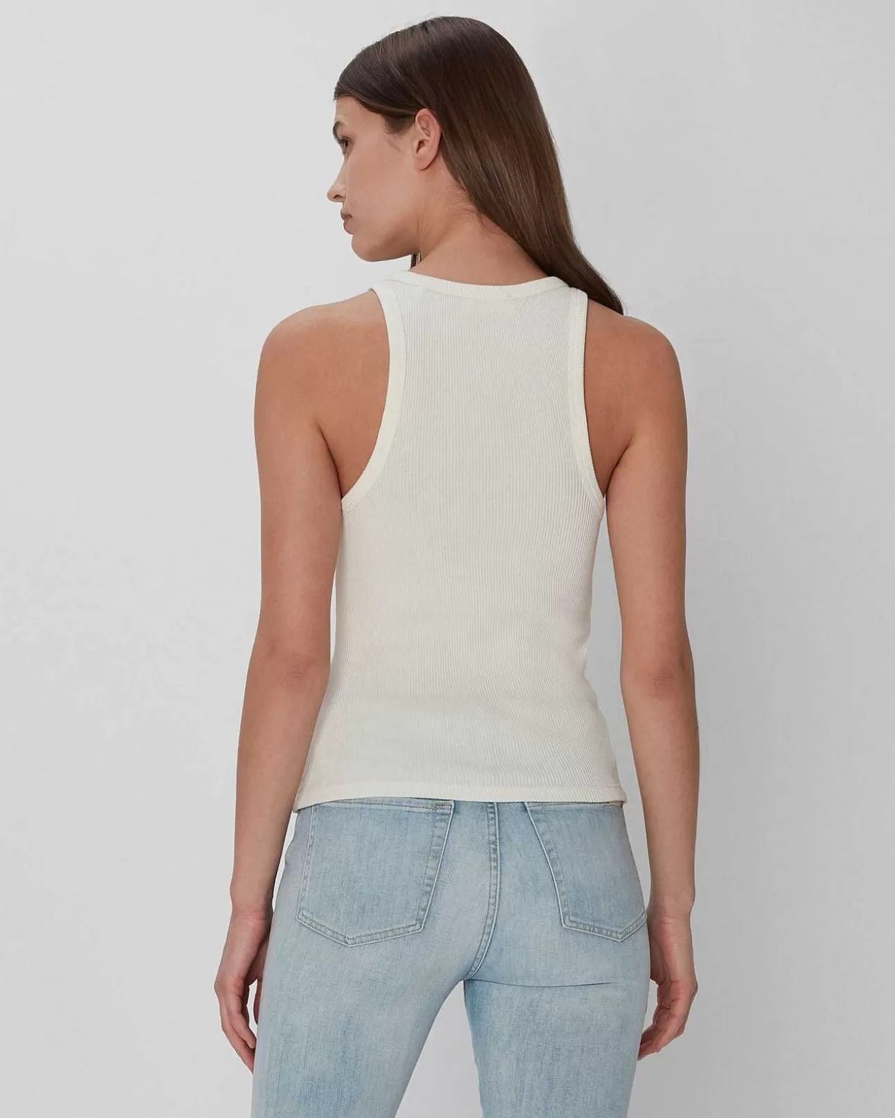 Bovenkanten*Dames 7 For All Mankind Racerbacktank-In Ivoor