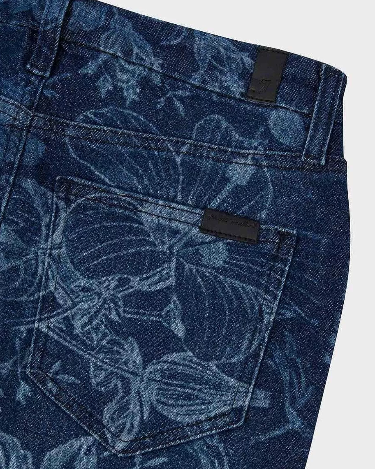 Jeans*Dames 7 For All Mankind Skinny Bootcut Met Ultrahoge Taille Sprookjesachtige Bloemenindigo