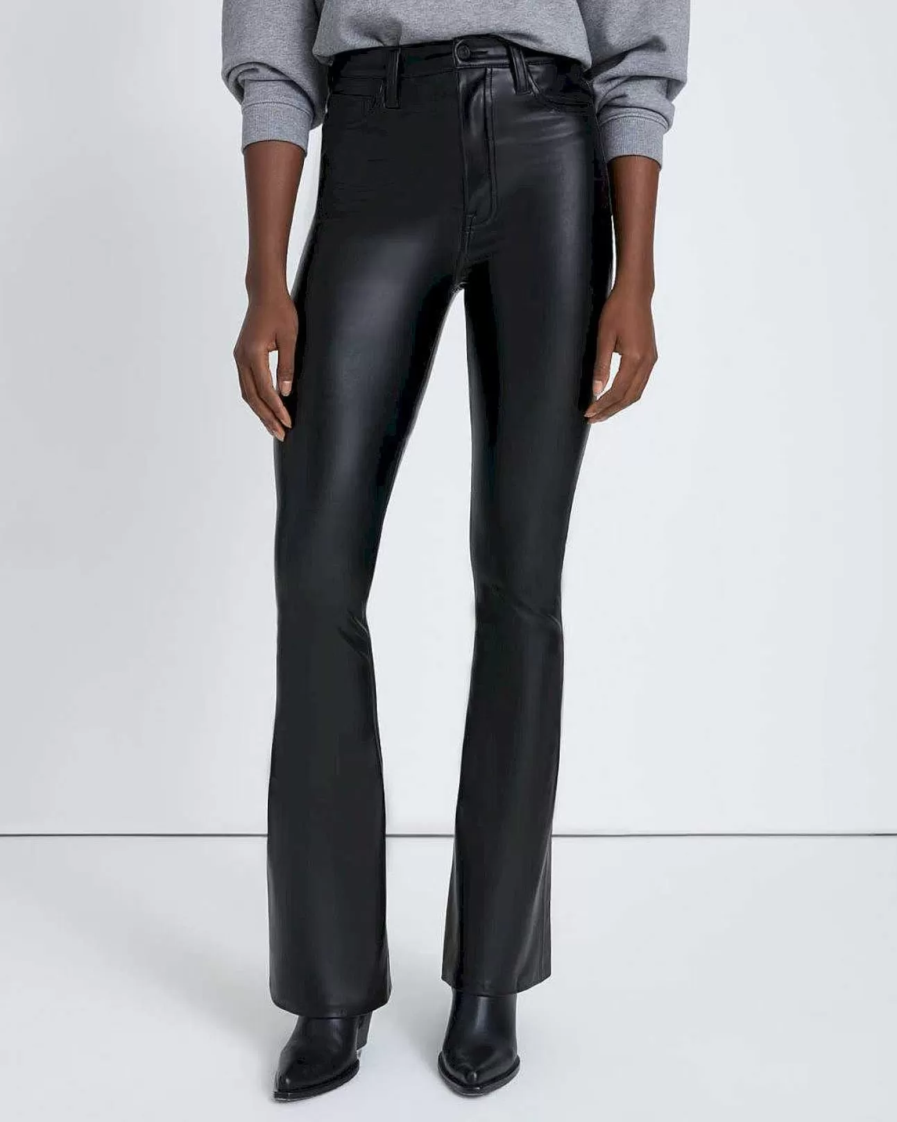 Broek*Dames 7 For All Mankind Skinny Laars Van Imitatieleer Met Ultrahoge Taille Zwart