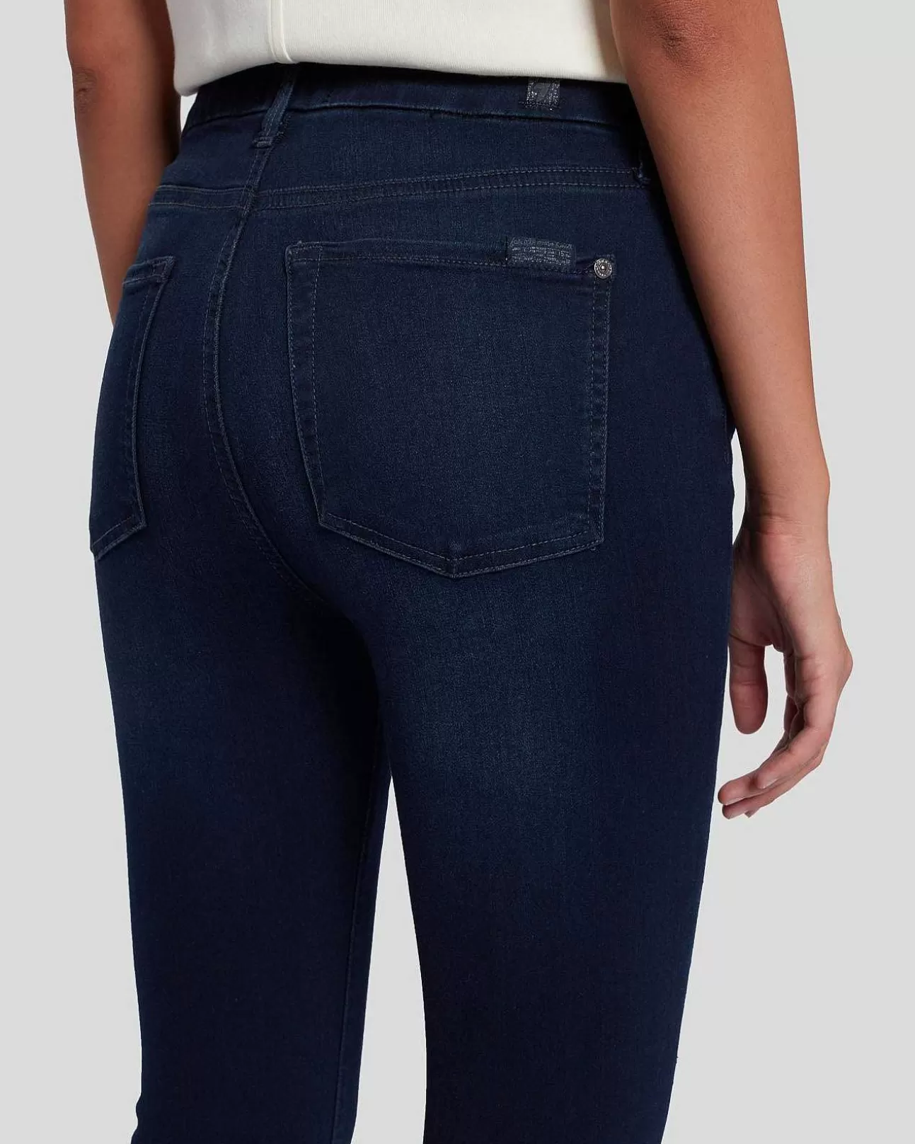 Jeans*Dames 7 For All Mankind Slanke Illusie Hoge Taille Skinny In Schemerblauw Siltwltblu