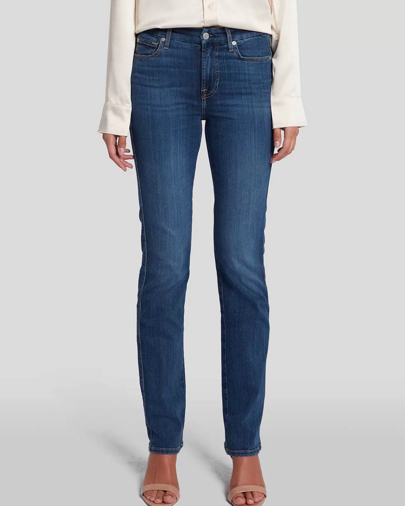 Jeans*Dames 7 For All Mankind Slanke Illusie Kimmie Straight In Luxe Liefdesverhaal Silovstry