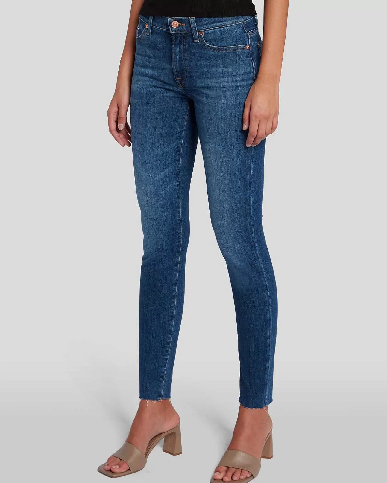 Jeans*Dames 7 For All Mankind Slim Illusion Hoge Taille Skinny-In Hoogtelijn