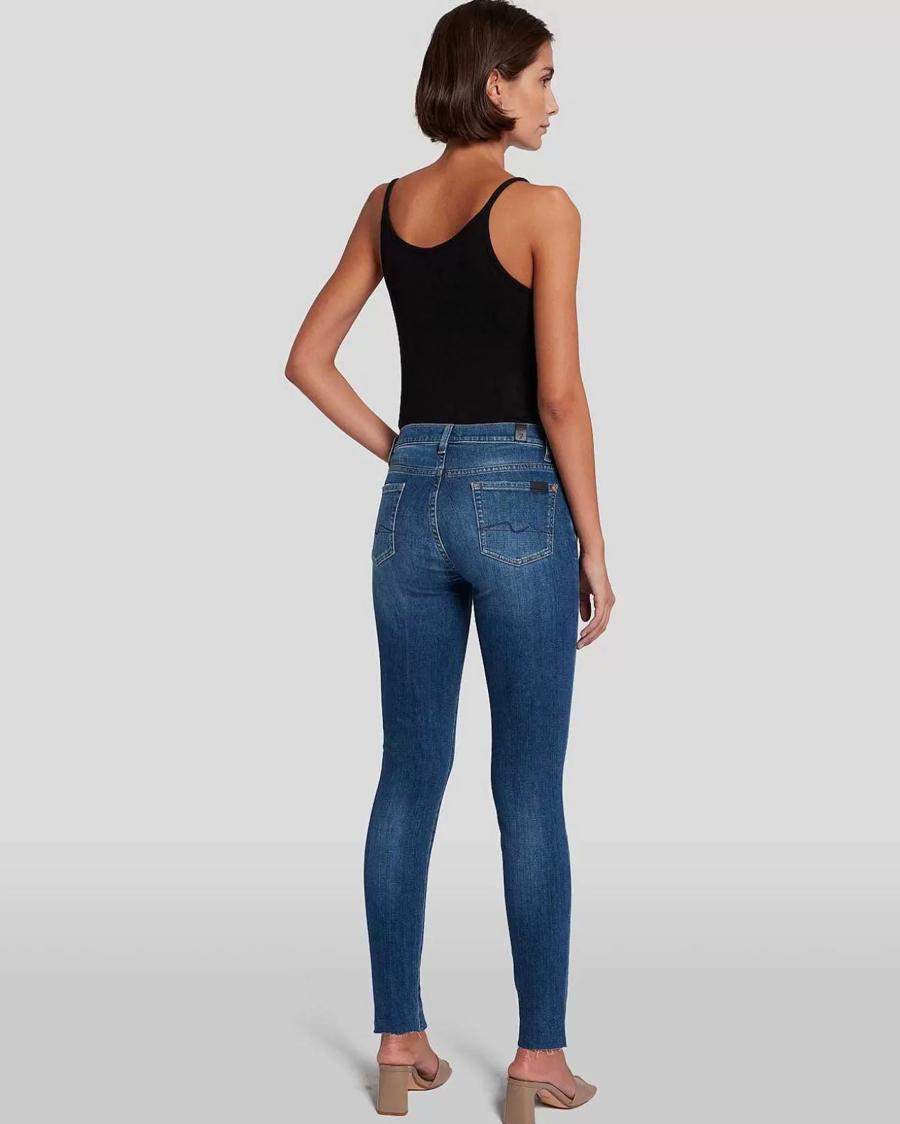 Jeans*Dames 7 For All Mankind Slim Illusion Hoge Taille Skinny-In Hoogtelijn