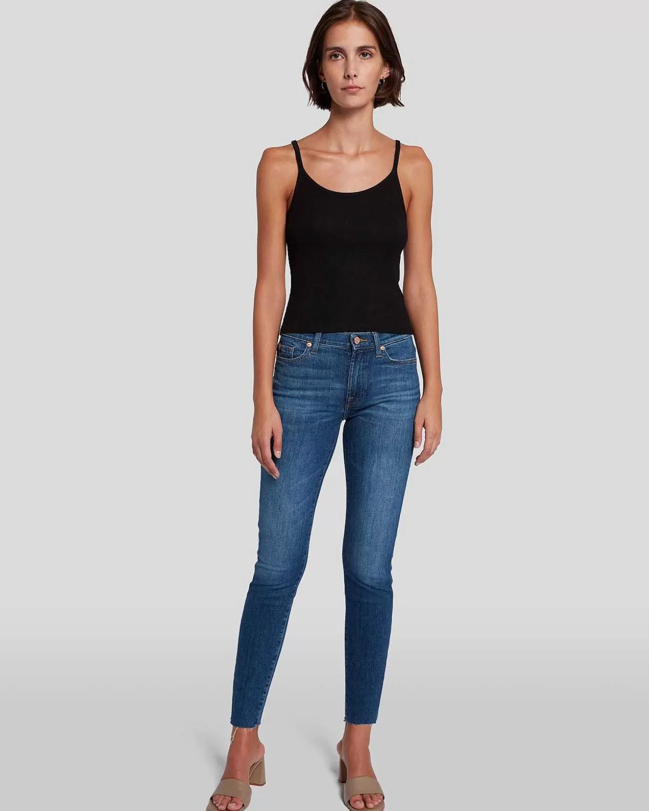 Jeans*Dames 7 For All Mankind Slim Illusion Hoge Taille Skinny-In Hoogtelijn