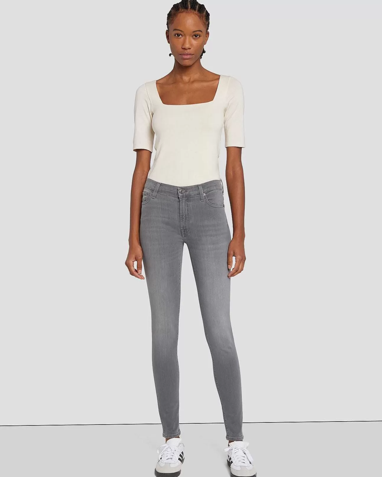 Jeans*Dames 7 For All Mankind Slim Illusion Skinny Luxe Hoge Taille In Gelukzaligheid