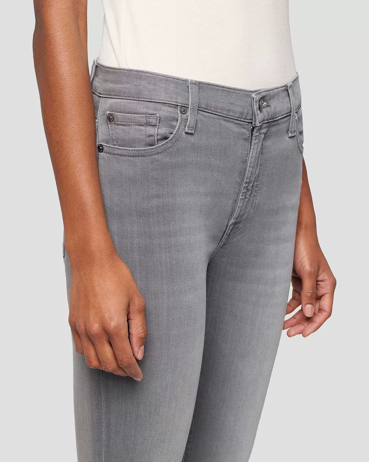 Jeans*Dames 7 For All Mankind Slim Illusion Skinny Luxe Hoge Taille In Gelukzaligheid