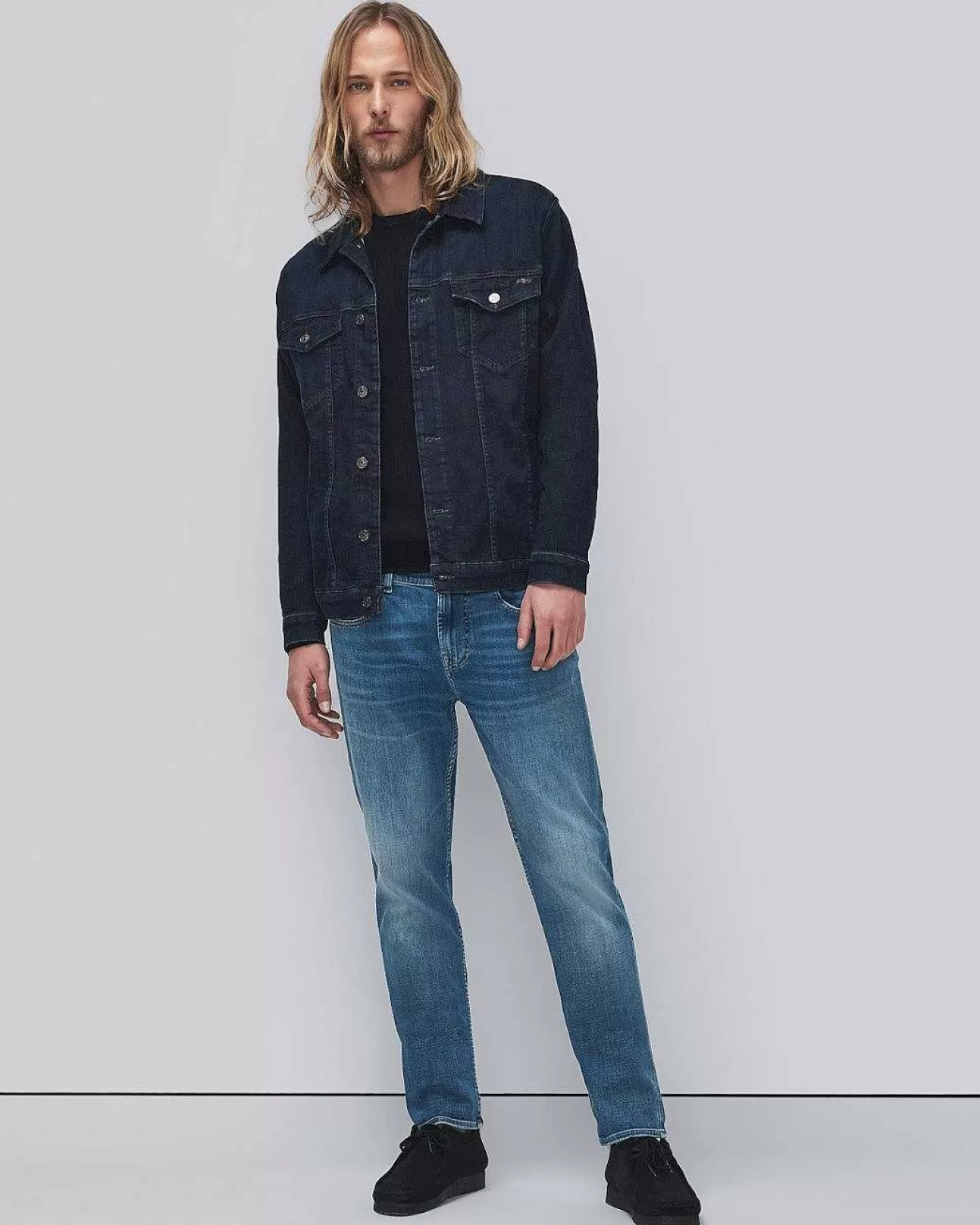 Jeans*Heren 7 For All Mankind Stretch Tek Perfect Truckerjack In Oorspronkelijk