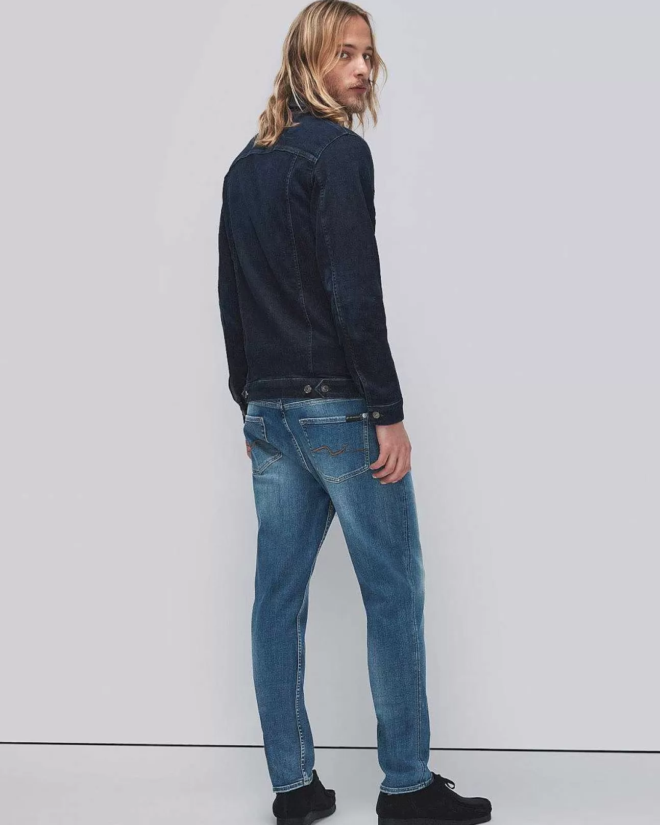 Jeans*Heren 7 For All Mankind Stretch Tek Perfect Truckerjack In Oorspronkelijk