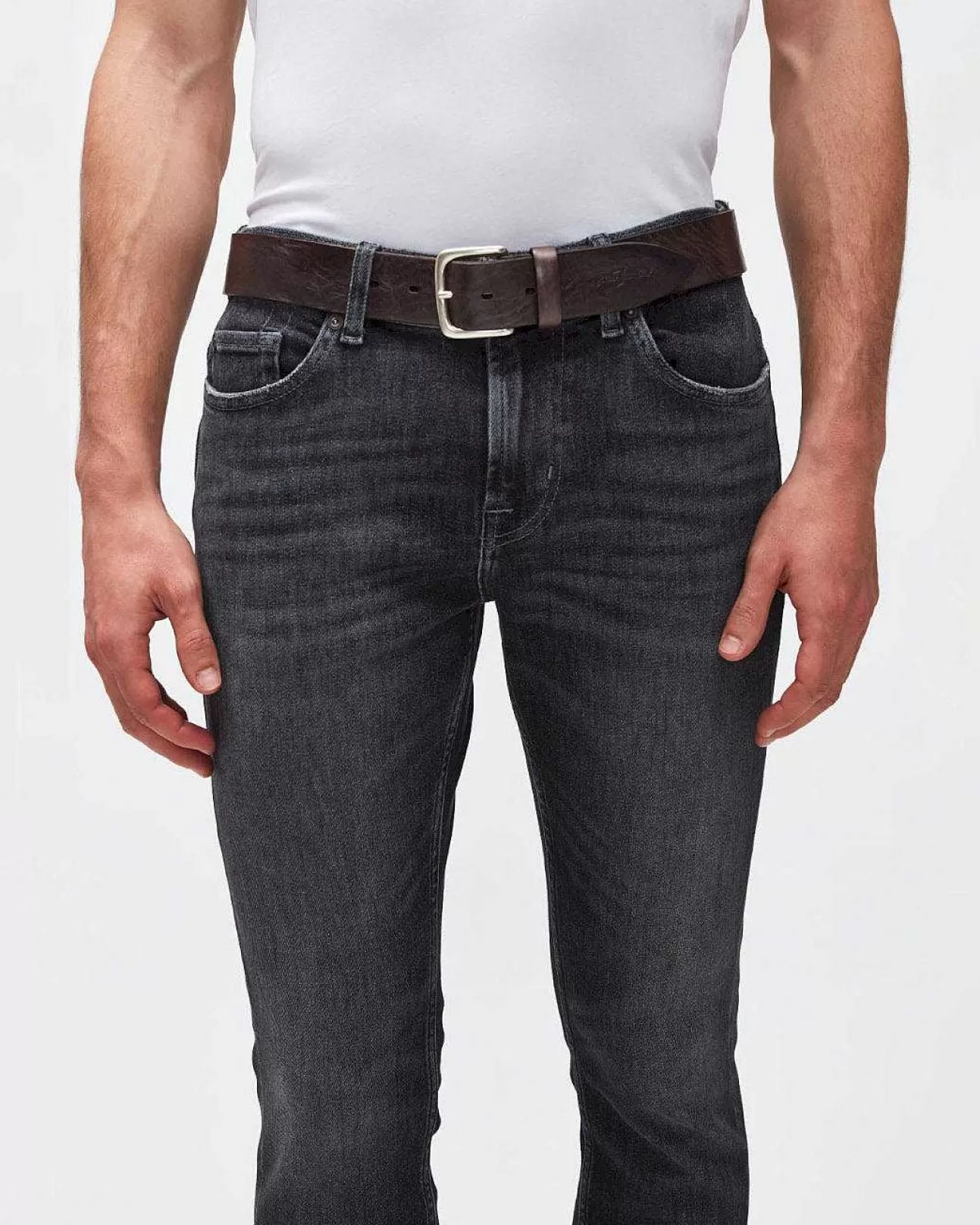 Heren 7 For All Mankind Tijdloze Leren Riem Bruin