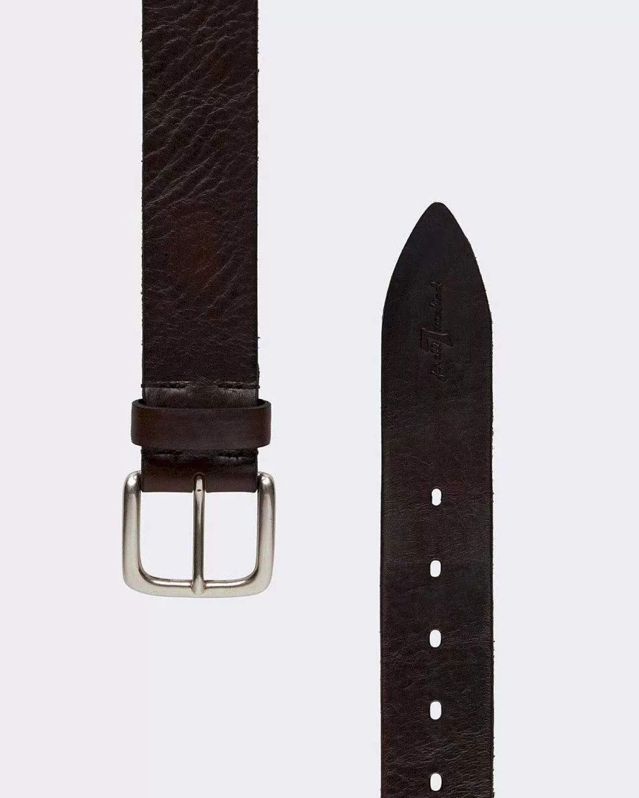 Heren 7 For All Mankind Tijdloze Leren Riem Bruin