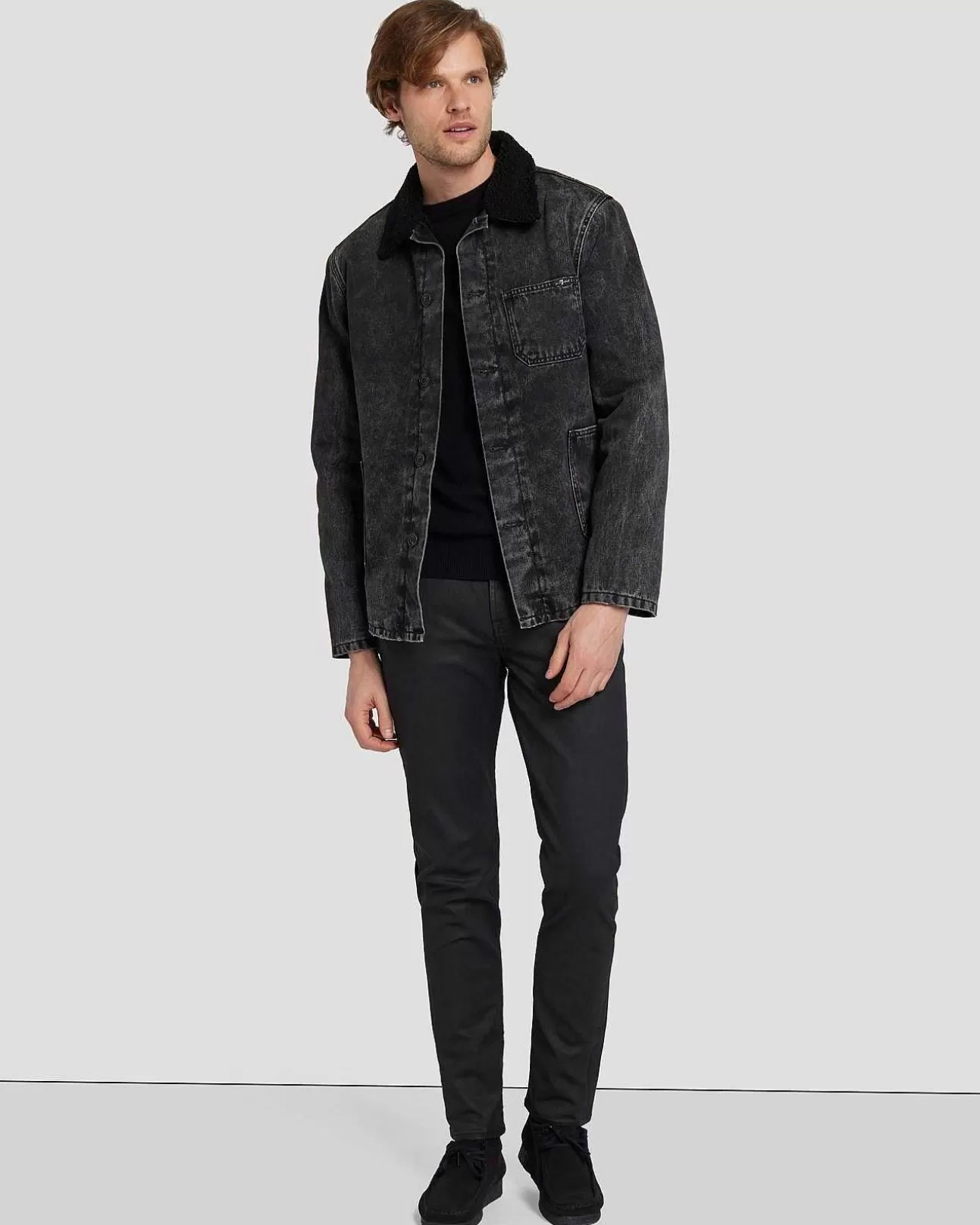 Jeans*Heren 7 For All Mankind Utility-Overshirt In Zalen Van Klimop