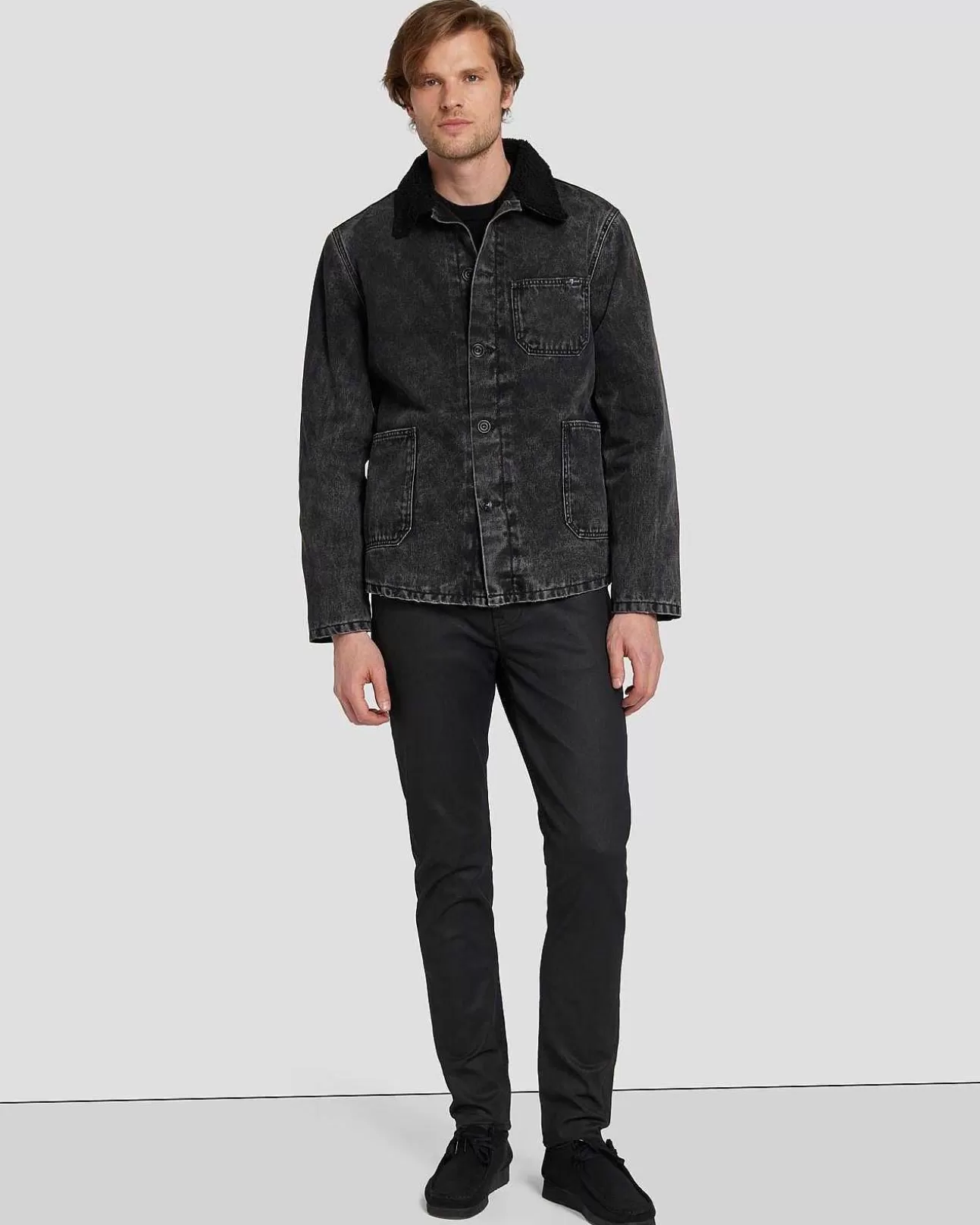 Jeans*Heren 7 For All Mankind Utility-Overshirt In Zalen Van Klimop