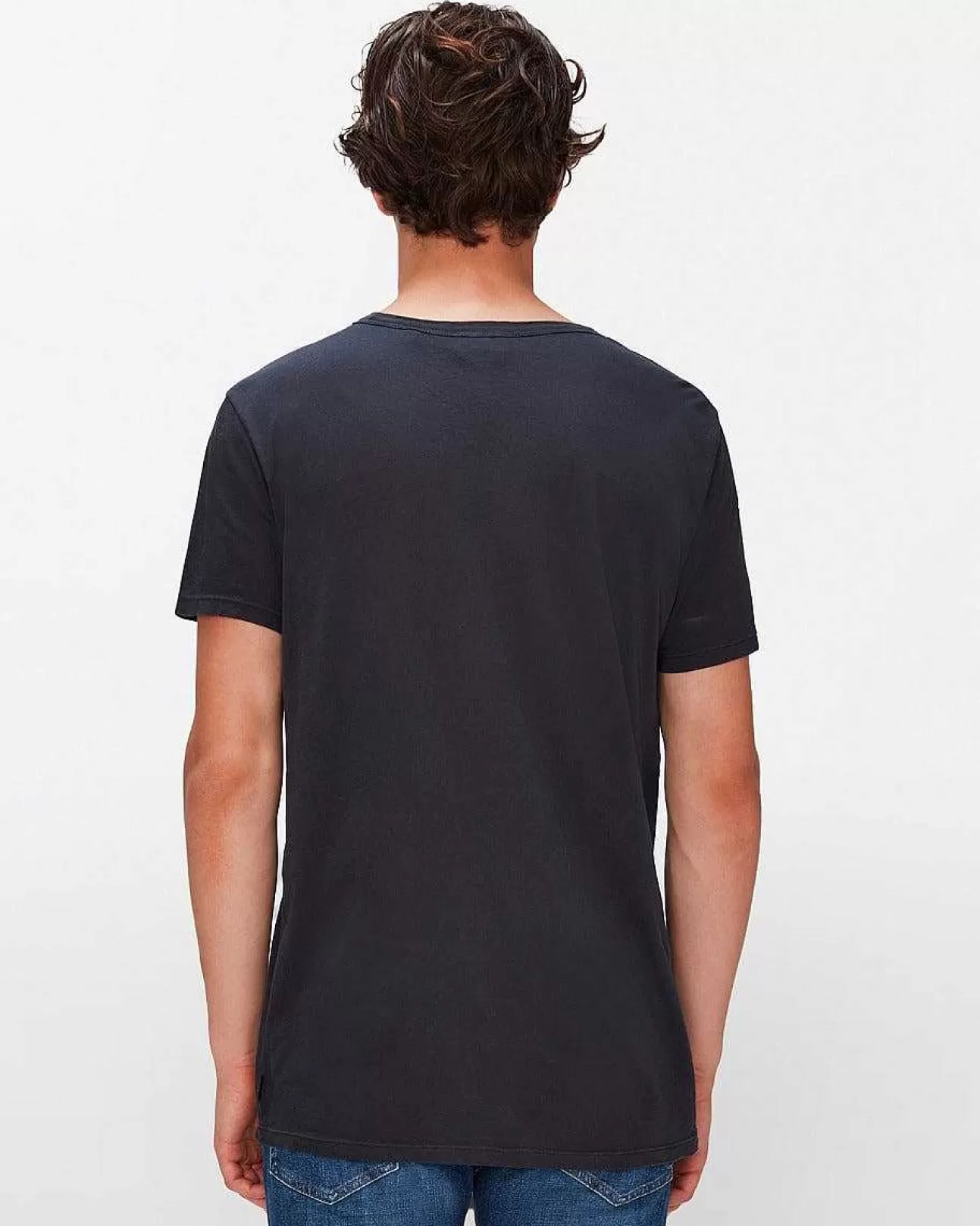 Overhemden*Heren 7 For All Mankind Vederlicht Katoenen T-Shirt Heide Grijs