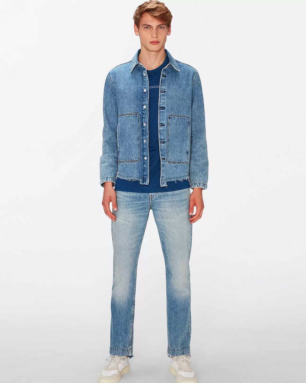 Jassen En Jassen*Heren 7 For All Mankind Werkkleding Overshirt In Vintage Blauw